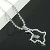 Collana con ciondolo mappa Colombia in acciaio inossidabile Mappa alla moda dei gioielli con catena a cuore colombiano300f
