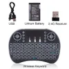 US сток mini i8 2,4 ГГц 3-цветной подсветку Беспроводная клавиатура с сенсорной панелью Black295U