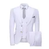 Heißer Verkauf Groomsmen spitze Revers Bräutigam Smoking Weiß Männer Anzüge Hochzeit/Abschlussball/Abendessen Trauzeuge Blazer (Jacke + Hose + Krawatte + Weste) K735