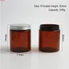 24 x 250G пустые янтарные косметические кремовые контейнеры банки 250cc 250ml для косметики упаковочные пластиковые бутылки с металлическим лидшей