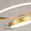 2 -koła Pierścień wisiorka nowoczesna jadalnia biuro Minimalistyczne wystrój lampy wiszące nordyckie metalowe oświetlenie