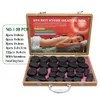 Tontin 38 pièces/ensemble pierre de massage du corps pierre chaude avec boîte chauffante en bambou 220 V/110 V soulager le Stress maux de dos soins de santé
