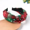 Cadeaux de noël bandeaux noués lunette Turban femmes bandeaux femme rouge Plaid filles cheveux accessoires chapeaux tête cerceau