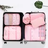 Travel Luggage Organizer 6 PCS Sets Storage Bag Clothes Zip Makeup Bags Portable Waterpoof Clothing Zipper bundle Pocket Pouch T200710