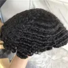 Full Swiss Lace Unit Braziliaanse Virgin Menselijk Haarvervanging 4mm Afro Curl Hairsnes 6mm Afro Golven 8mm Diep Golvend, 10mm, 12mm Grote Wave Toupe voor Mannen Express Levering