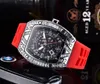 Skull Sport Diamond Men kobiety Watch Fashion Dial Inkrustowane ćwiczenie kwarcowe zegarki 210C