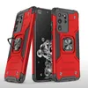 حالات Kickstand Armor Armor لـ Samsung S21 S22 Plus S23 Ultra Note 20 Case Anti-Drop Magnetic Carner Ring Cover