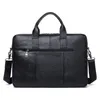 Porte-documents de luxe pour hommes, mallette en cuir véritable pour ordinateur portable de 15.6 pouces, sacs à main d'affaires, sacoche pour documents, Vintage noir XA746ZC1