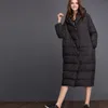Mujer Down Fashion Abrigo cálido grueso Lady Cotton Parka Long Jaqueta Chaqueta de invierno con capucha 201120