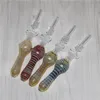 20pcs glass nectar hookahs concentrate smoke pipe with 10mm GR2 Titanium Tip& quartz tips dab straw Oil Rigs DHL