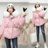 jacket winter with big fur collar winter coat women parkas Loose Clothes with Hats and Large Size 201027