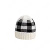 New 8 Colors INS Baby Kids Boys Girls Beanies Christmas Winter Crochet Hats Quality Children Plaid Newborn Caps for 0-3 Years