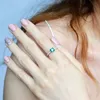 Umcho Green Emerald Gemstone Rings for Women Genuine 925 Sterling Silver Fashion May Birthstone rom 낭만적 인 선물 Fine Jewelry 201576052