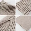Women's Two Piece Pants Sweater Set Women Tracksuit Spring Autumn Knitted Suits 2 Warm Turtleneck Solid Pullovers Wide Legs