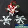 30 st julfest vit snöflinga dekor för hemhängande hängen Nyårsgåvor Xmas Tree Ornaments Window Decoration