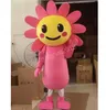 Hallowee Rosa Sonnenblume-Maskottchen-Kostüm, Top-Qualität, Cartoon-Anime-Thema, Charakter, Karneval, Erwachsene, Unisex, Kleid, Weihnachten, Geburtstag, Party, Outdoor-Outfit