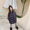 Winter Kids Jacket Baby Girls Zipper Hooded MidLength Coat Clothes Fashion Outerwear Children039s down cotton clothing25654905124249