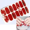 Pegatinas Calcomanías 1 hoja DIY Navidad Nail Pegatina Snowman Snowflake Santa Claus Patrones Adhesivo Impermeable Cubierta Completa Arte