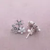 Senior Designer authentische Sterling Silber Blumen Ohrstecker Box für rosa Emaille Gänseblümchen süße Damen Mädchen Ohrringe Sets