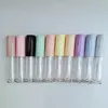 custom logo 8ml big wand brush white black pink empty lip gloss tubes whole plastic round clear lipgloss tube lip glaze lipsti2969