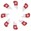 Mini Christmas Stocking Sneeuwvlok Bestek Tas Xmas Woondecoratie Kerst Sokken Mes Vork Servies Houder Kerstcadeau Bag W-00332