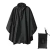 Gabardina negra estilo de moda con capucha mujer hombre unisex impermeable al aire libre lluvia Poncho impermeable capa de lluvia 3 colores ropa impermeable Y200324