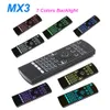 Heißverkauf 2,4G Fernbedienung MX3 7 Farben Hintergrundmini MINI Wireless Tastatur und Luftmaus für Android -TV -Box