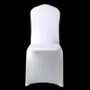 50st 100st Stretch Elastic Universal White Spandex Bröllopsstolskydd för bröllopsparty Bankett Hotel Polyester Fabric T200601