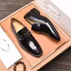 MD Festskor För Herr Coiffeur Bröllopsskor Herr Elegant italienskt märke Lackklänning Skor Herr Formell Sepatu Slip On Pria 11