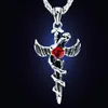 Collier Punk européen et américain avec pendentif ailes d'ange, croix Serpentine pour hommes, accessoires Cool