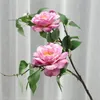 Falso Haste Longo Rose 31 "Comprimento Simulação Camélia Flor Folha Verde Para Casa Decorativa Flores Artificiais 6 Cores Disponíveis
