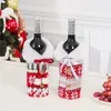 Christmas Wine Bottle Covers Knitted Sweater Santa Claus Gift Bags Faux Fur Collar Xmas Party Decoration JK2010PH