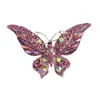 Klassisk Färgrik Butterfly Brosch Bröllop Kristall Rhinestone Insect Bouquet Hijab Scarf Pin