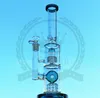 Trzy warstwowe Honeycomb Ablety Filtr Bongs Recykler Szkło Bong Rura Palenia 16 "Cali Rura wodna 18.8mm Staw