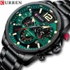 Hot seller CRRJU sports watch mens watch 47MM steel band sports watch waterproof