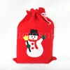 Red Xmas Toy Tree Stocking Snowman Snowflake Candy Gift Holders Christmas Supplies Drawstring Christmas Gift Bag DB055