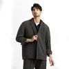IEFB / Vêtements pour hommes Vêtements plissés Tissu extensible japonais Costume tout-match Blazers à col cranté décontracté pour homme LJ201103