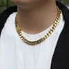 Aço inoxidável ouro cubano link corrente colar prata masculino colares hip hop jóias 8 10 12mm253q