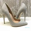 moda Scarpe da donna sexy da donna Designer casual pitone grigio punta a spillo Tacchi alti Scarpe da sera da ballo 12 cm