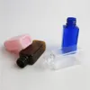 クリアアンバーブルーピンクスクエアE液体ペットプラスチックボトル30ml 1オンスピペットドロッパー容器エッセンシャルオイルボトル500ピース