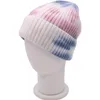 Vinter Tie Dye Stickade hattar Varm Beanie För Vuxna Trendig Varm Chunky Soft Stretch Cable Wool Cap Knit Beanie Stingy Brim Hat GGE2183