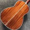Custom Solid Cedar Top Round Body Acoustic Electric Guitar OOO Style Ebony Fingerboard Headstock Can be Customized Logo