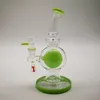 7 pouces Vert Violet Verre Bécher Bong 14mm Joint Cire Huile Verre Dab Rigs Boule Percolateur Bongs Inversé Showhead Perc