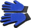 Hund Grooming Glove Gentle Deshedding Brush Glove Effektivt Pet Hair Remover Mitt Förbättrad Fem Finger Design Perfekt För Hundar Katt Med Lång Kort Fur 1 Par