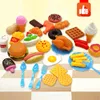 Children Kitchen Toys Cutting Plastic Fruit Vegetable Ice Cream Drink Food Kit Kat Pretend Play Education Toy For Kids LJ201009