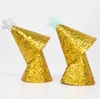 Golden Glitter Urodziny Kapelusz z Star Party Baby Shower Decor Headband Photo Recs Children Party Decor Gold Party Hats Sn5113