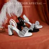 Designer Women Summer Sexy Luxury Sandals Shoes Genuine Leather Block High Heels Pumps Chunky Platform Party Wedding open toes Dress Shoe Formal Fashion YGN48-J929-1