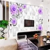 Beibehang Custom Photo Wallpaper Naklejki Fioletowy Rose Flower Vine 3D Soft Case TV Wall Papel de Parede 3D Para Sala Atacado