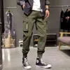 Pantalon d'été longueur cheville pour homme, multi-poches, Cargo, noir, slim, jogging, Streetwear, H1223