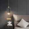 Nordic Creative Smoke Glass Chandelier Art Bucket Designer Matsal Bedside Led Hängande ljusarmaturer Gratis frakt